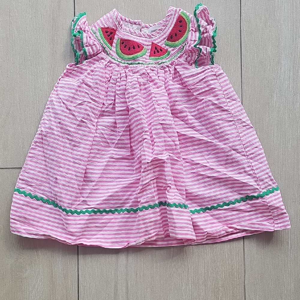 Lil Cactus Pink Stripe Watermelon Dress